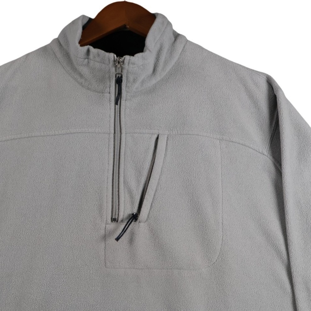 Ermenegildo Zegna Sport XXL Light Gray 1/4 Zip Fleece Pullover Jacket VTG Casual